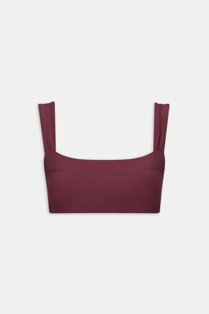 DayFlex Ruched Bandeau Sports Bra - Burgundy