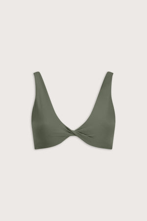 DayFlex Twist Front Sports Bra - Light Moss