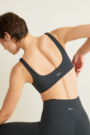 DayFlex Twist Front Sports Bra - Slate Green