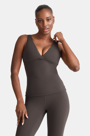 DayFlex V Neck Vest - Deep Taupe