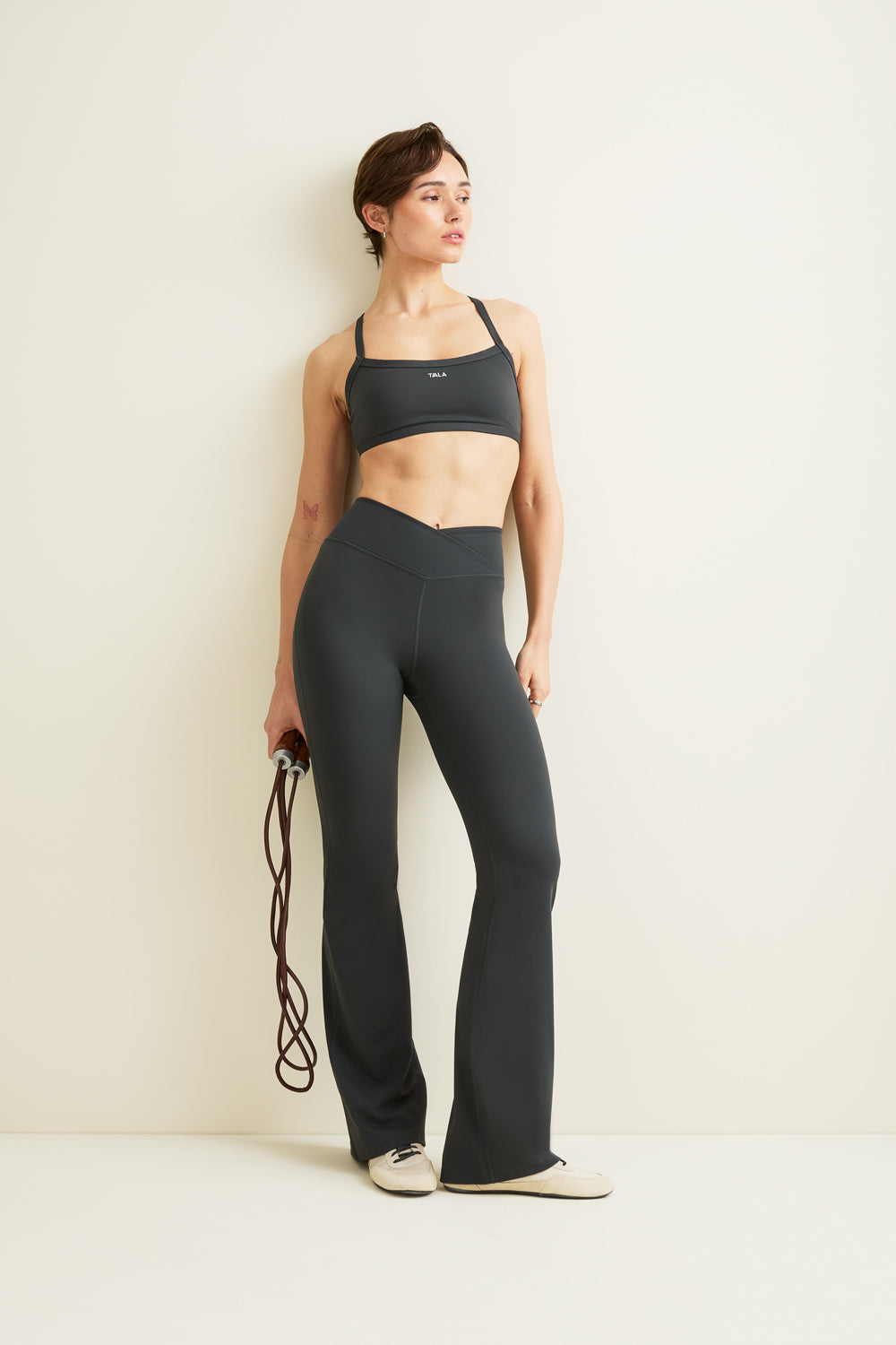 DayFlex Wrap Flared Yoga Pant - Slate Green