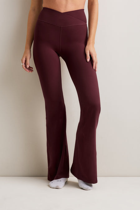 DayFlex Wrap Flared Yoga Pant - Burgundy