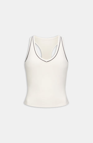 DAYFLEX BUILT-IN SUPPORT V NECK RACER VEST - IVORY