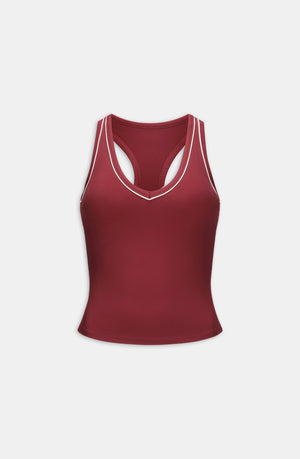 DAYFLEX BUILT-IN SUPPORT V NECK RACER VEST - VINTAGE RED
