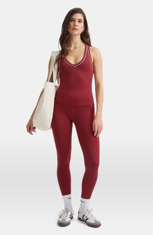 DAYFLEX BUILT-IN SUPPORT V NECK RACER VEST - VINTAGE RED