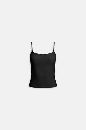 DayFlex Built-In Support Spaghetti Strap Full Length Cami Vest - Shadow Black