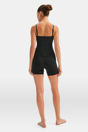 DayFlex Built-In Support Spaghetti Strap Full Length Cami Vest - Shadow Black
