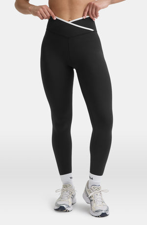 DAYFLEX WRAP HIGH WAISTED LEGGING - SHADOW BLACK & IVORY