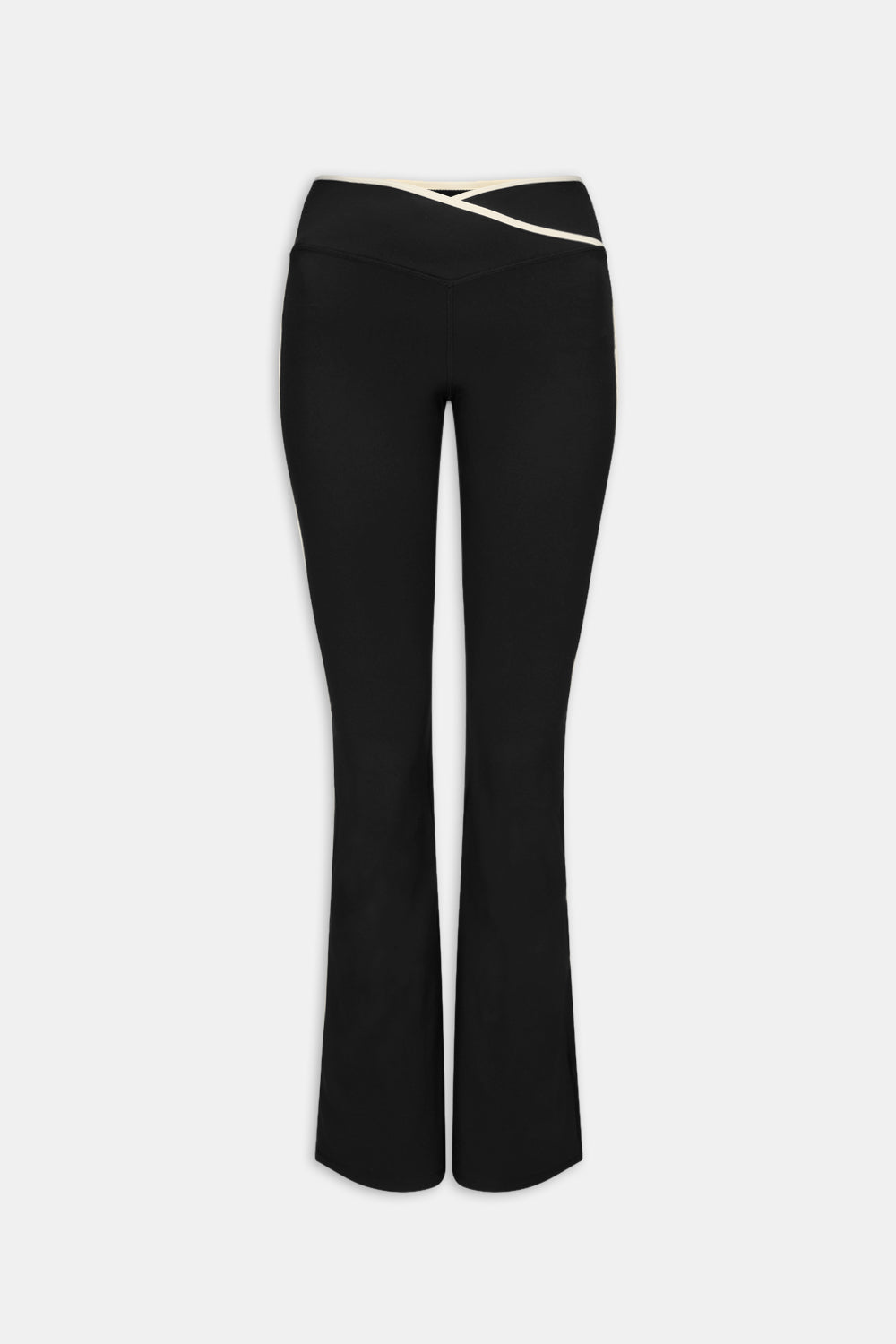 DAYFLEX WRAP HIGH WAISTED FLARED YOGA PANT - SHADOW BLACK & IVORY
