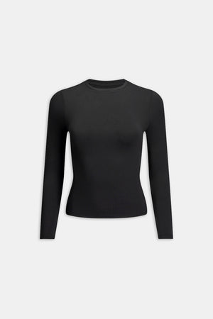 DayFlex Essential Long Sleeve Full Length Top - Shadow Black