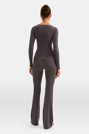 DayFlex Scoop Neck Top - Cool Espresso