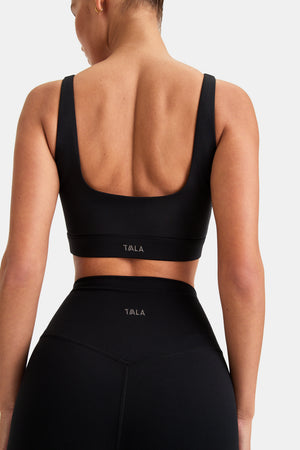 DayFlex Square Neck Sports Bra - Shadow Black