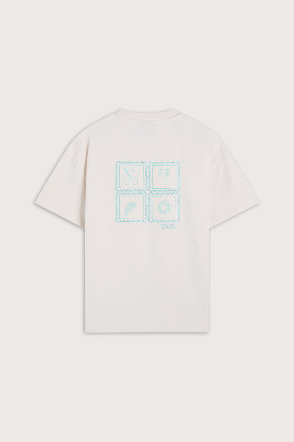 Seashells Graphic Tee - Ivory / Aqua Blue – TALA