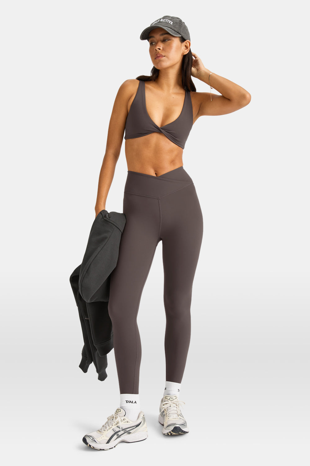 DayFlex Twist Front Sports Bra - Mocha Brown