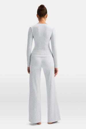 DayFlex V Neck Top - Grey Marl