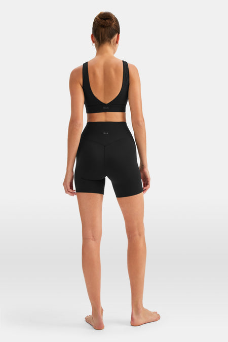 DayFlex V Neck Sports Bra - Shadow Black
