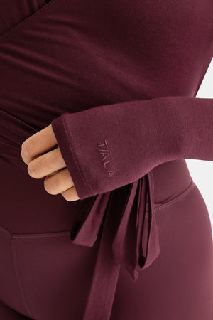 Wrap Around Cardigan - Burgundy