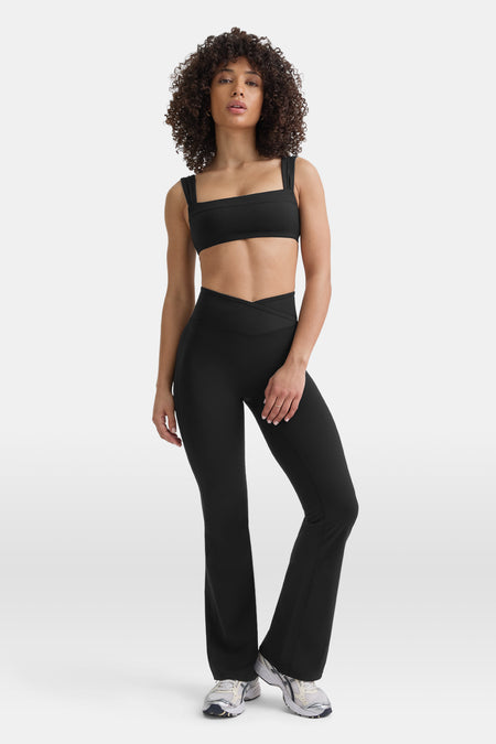 DayFlex Wrap Flared Yoga Pant No Front Seam - Shadow Black