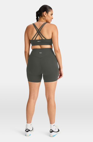 DAYFLEX WRAP HIGH WAISTED CYCLING SHORTS - DARK OLIVE