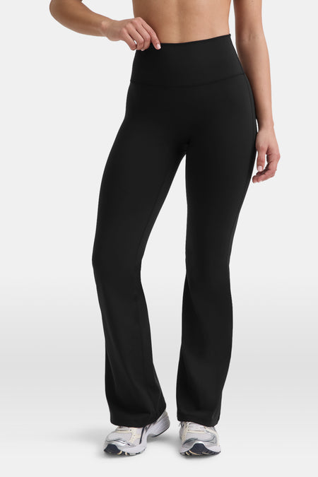 DayFlex High Waisted Flared Yoga Pant No Front Seam - Shadow Black