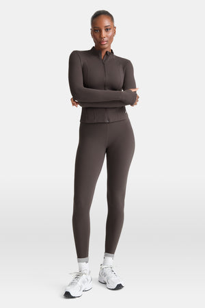 DayFlex Zip Through Sports Jacket - Deep Taupe