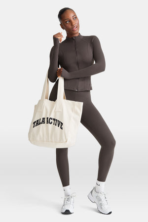 DayFlex Zip Through Sports Jacket - Mocha Brown