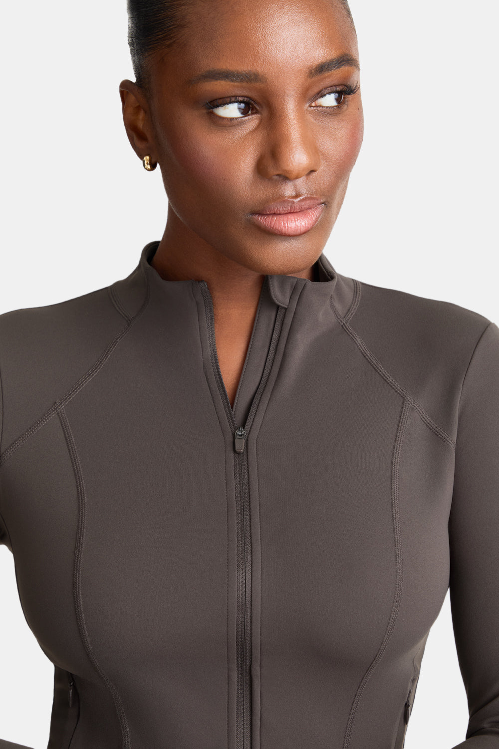 DayFlex Zip Through Sports Jacket - Deep Taupe