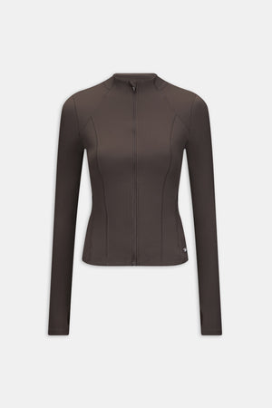 DayFlex Zip Through Sports Jacket - Deep Taupe