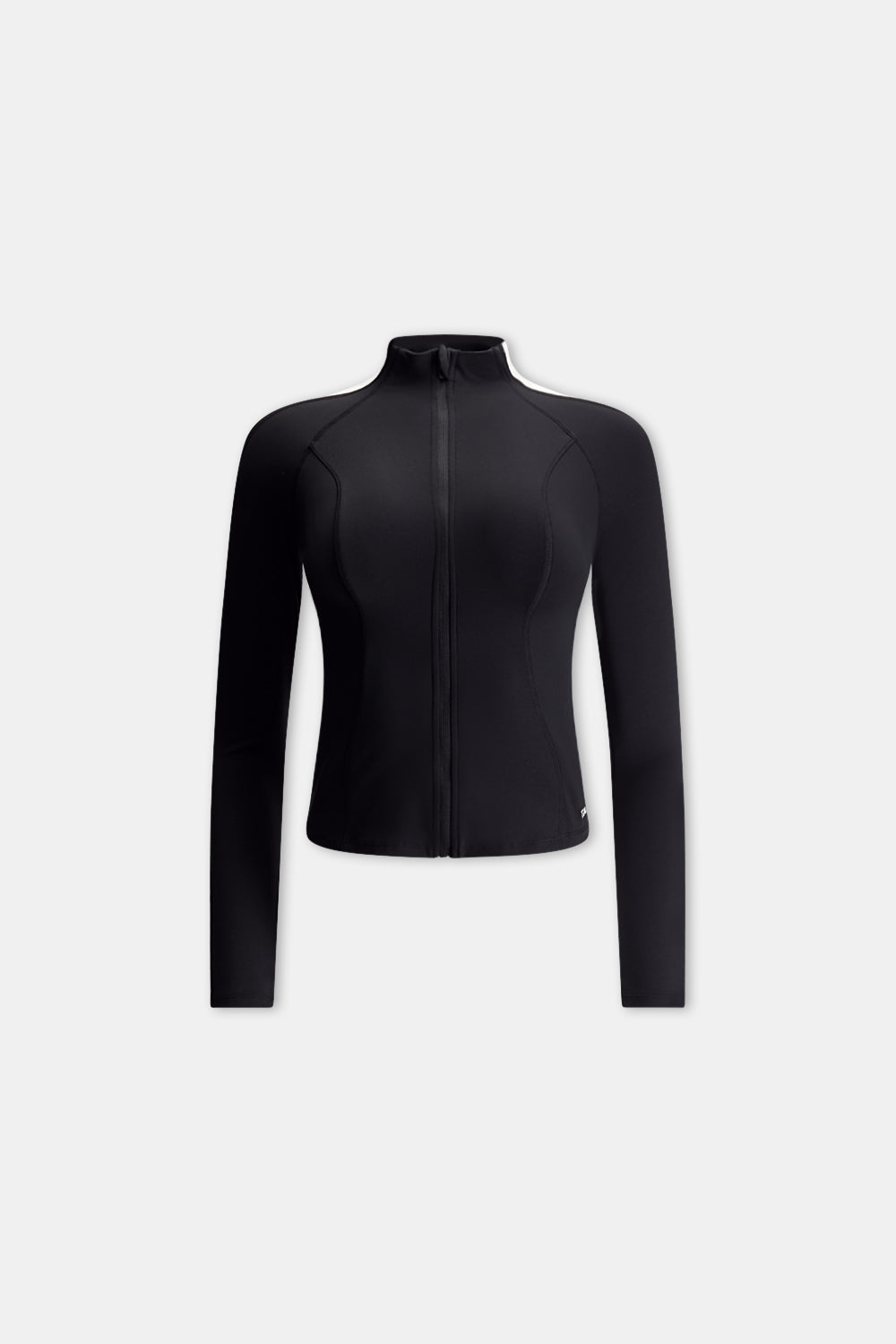 DAYFLEX CONTRAST STRIPE ZIP THROUGH JACKET - SHADOW BLACK AND IVORY