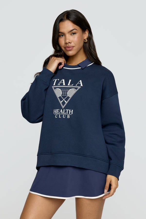 TALA Health Club Loose Hem Sweatshirt - Navy