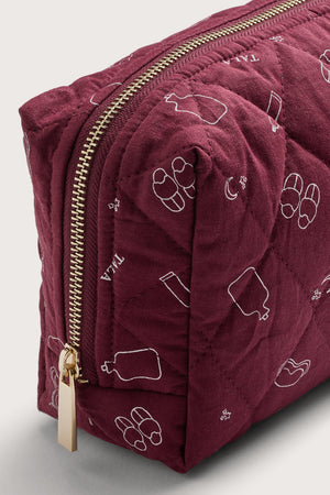 Quilted Makeup Bag - Port Print