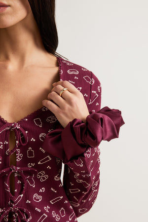 XL Satin Scrunchie - Port Red