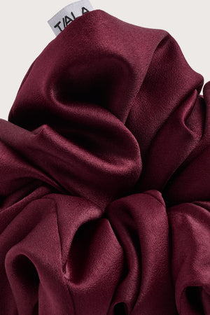 XL Satin Scrunchie - Port Red