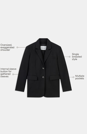 EVERYDAY TAILORING MULTIWAY OVERSIZED BLAZER - BLACK