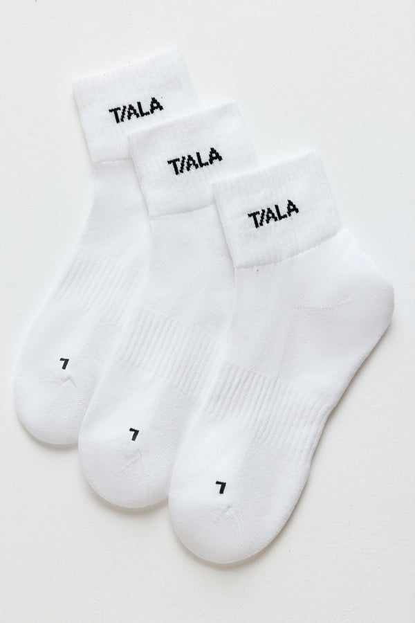 TALA Logo Socks 3 Pack - White And Black