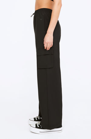 WOVEN TRACK PANT - BLACK