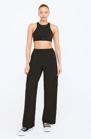 WOVEN TRACK PANT - BLACK