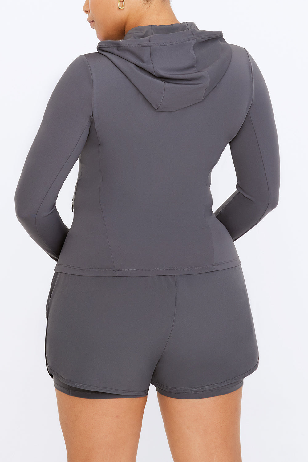 FORMTECH HOODED ZIP THROUGH RUNNING JACKET- GRAPHITE