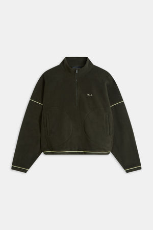 1/4 Zip Fleece Jacket - Dark Moss