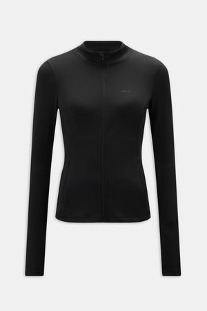 SkinLuxe Fleece Zip Through Jacket - Shadow Black