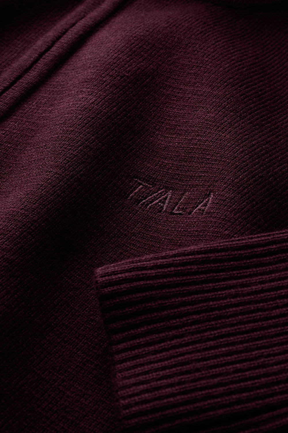 Zip Through Knit Cardigan - Deep Burgundy
