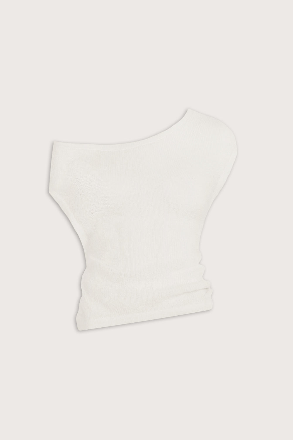 Beach Knit Asymmetric Top - Ivory