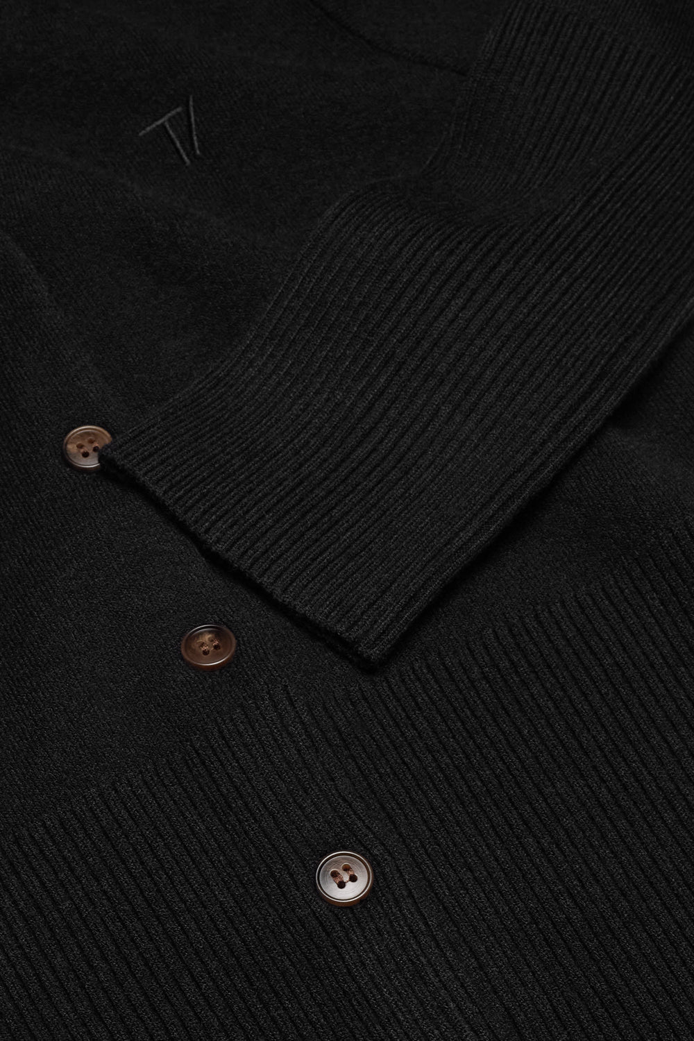 Knit-Waisted Cardigan - Black