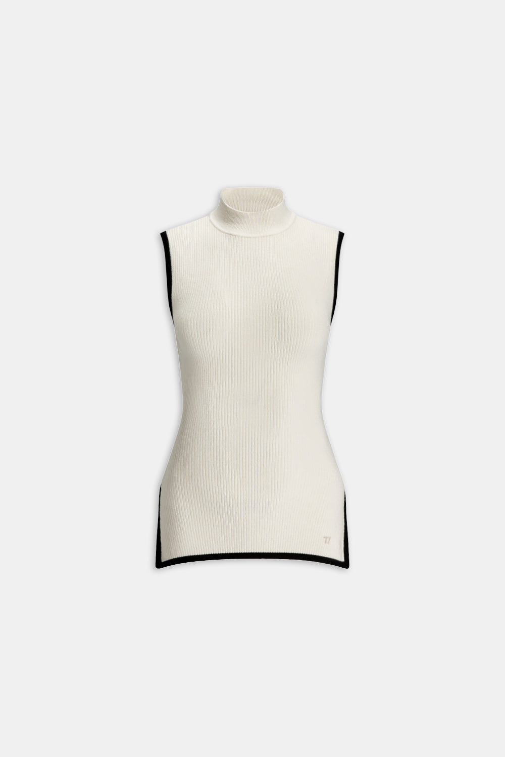 Sleeveless ribbed mock turtleneck outlet