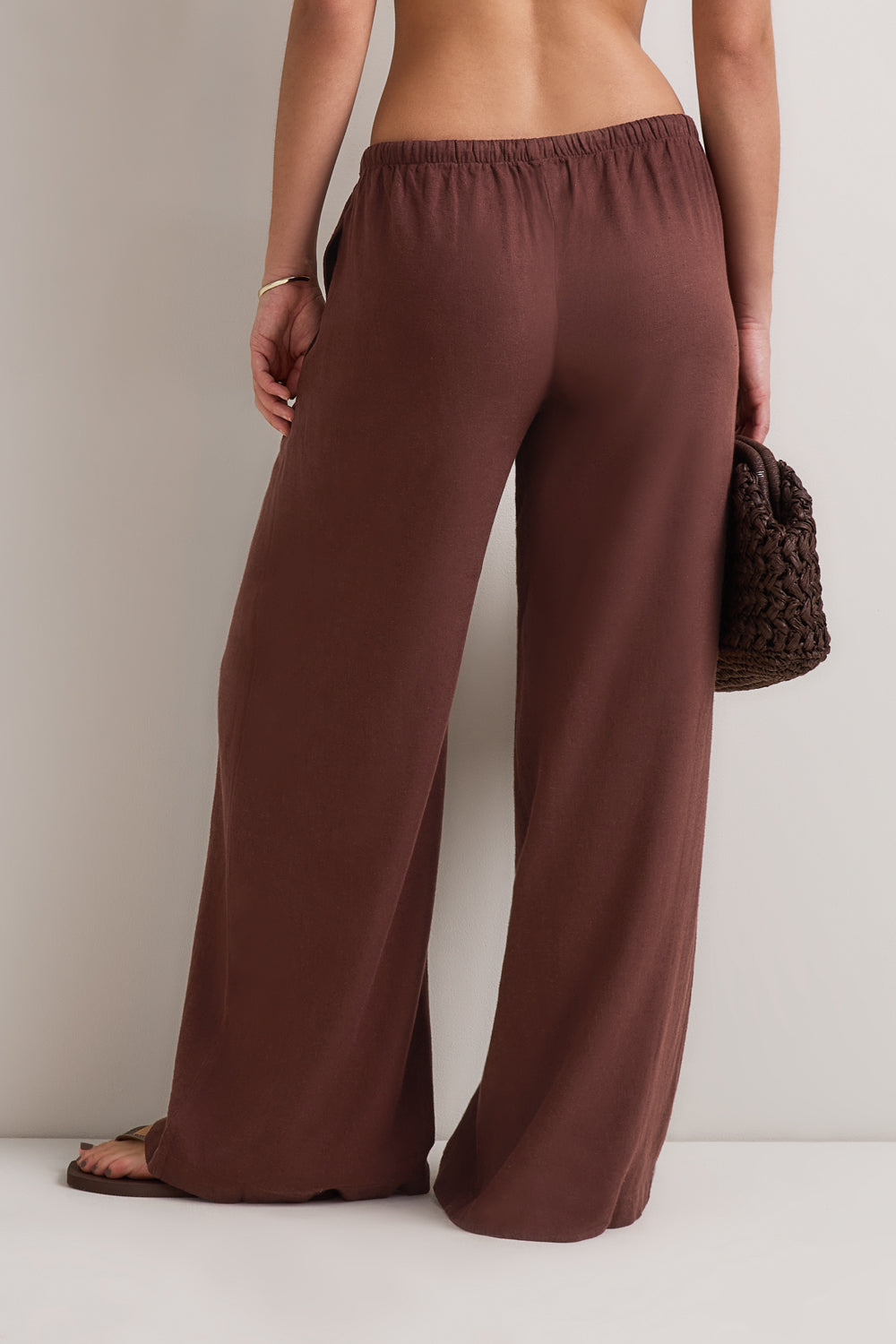Soft Linen Drawstring Trouser - Deep Rust