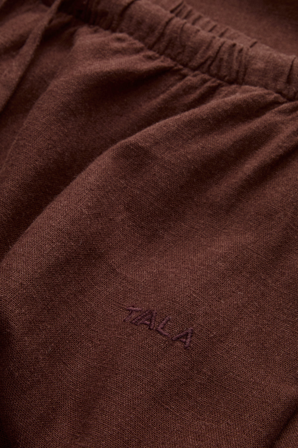 Soft Linen Drawstring Trouser - Deep Rust