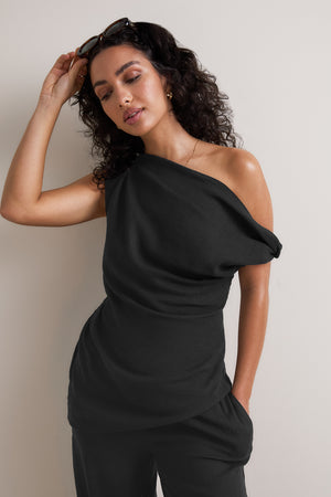 Soft Linen Top - Shadow Black