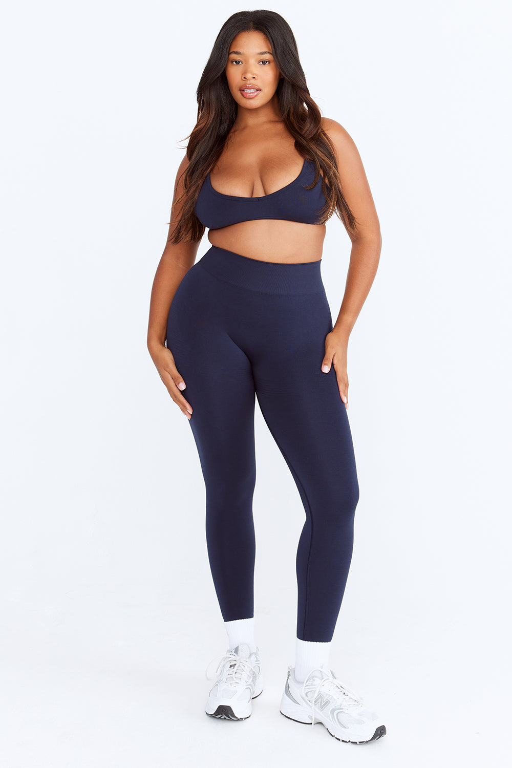 SCULPT SEAMLESS MINI SPORTS BRA - NAVY MARL