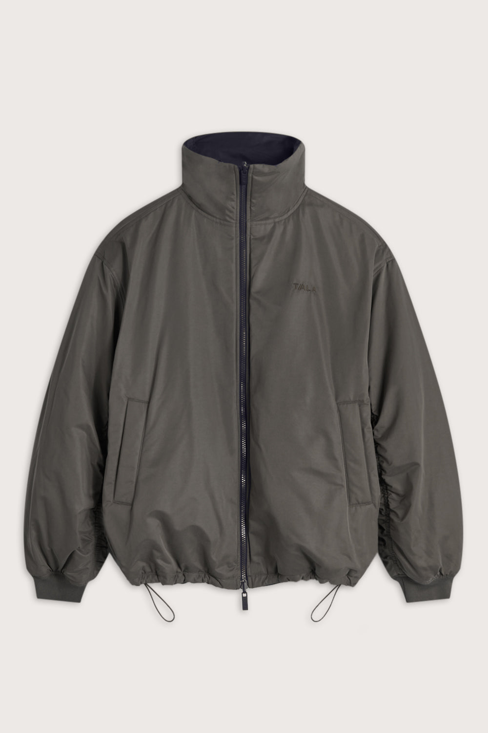 Funnel Neck Reversible Bomber - Black & Dark Olive