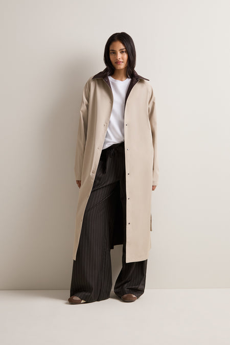 Longline Reversible Trench - Truffle / Americano